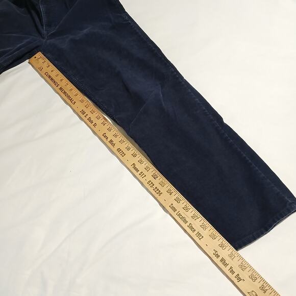 Lands' End Men's 35x31 Traditional Fit Navy Blue Corduroy Pants Cotton/Poly Blnd - Picture 10 of 11
